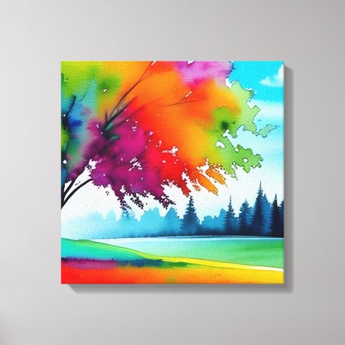 Rainbow Tree Stretched Canvas