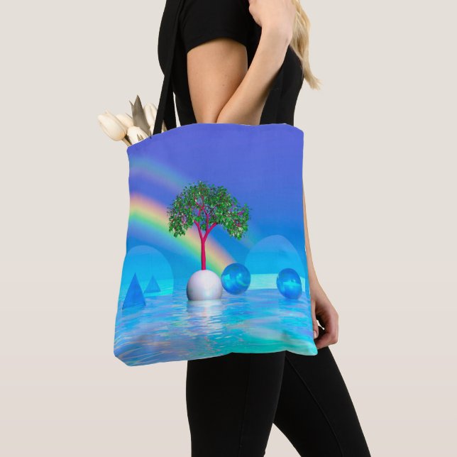 Rainbow Tree  Tote Bag (Close Up)