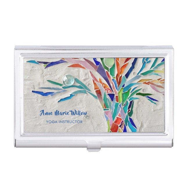 Rainbow Tree Yoga Instructor Business Card Case (Front)