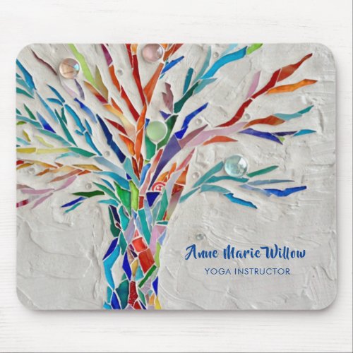 Rainbow Tree Yoga Instructor Mouse Pad