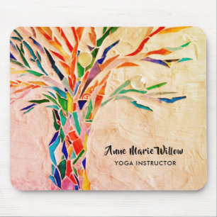 Rainbow Tree Yoga Instructor Mouse Pad
