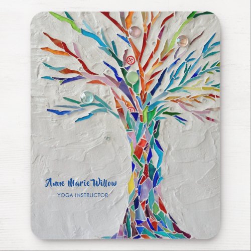 Rainbow Tree Yoga Instructor Mouse Pad