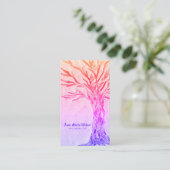 Rainbow Tree Yoga Instructor Pink Business Card (Standing Front)