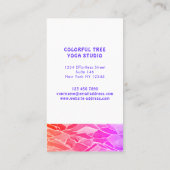 Rainbow Tree Yoga Instructor Pink Business Card (Back)