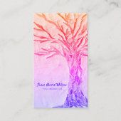 Rainbow Tree Yoga Instructor Pink Business Card (Front)
