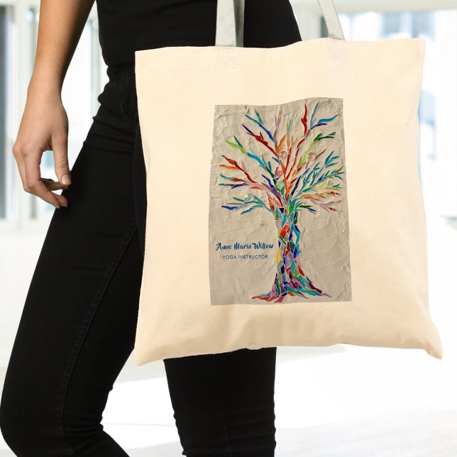 Rainbow Tree Yoga Instructor Tote Bag (Creator Uploaded)