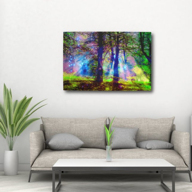 Rainbow Trees Enchanted Forest Art Metal Print (Creator Uploaded)