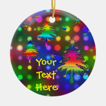 Rainbow Trees Ornament by mvdesigns at Zazzle