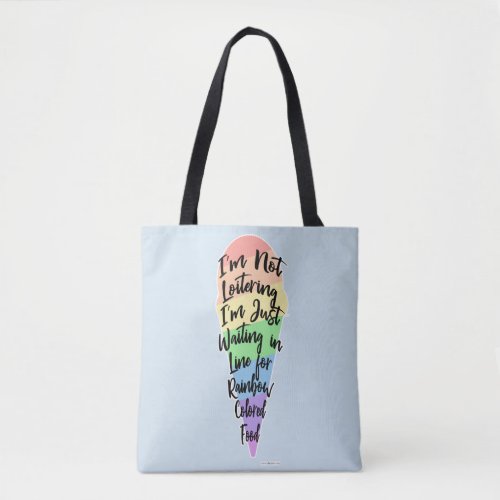 Rainbow Trendy Food Striped Cone Art Fun Tote Bag