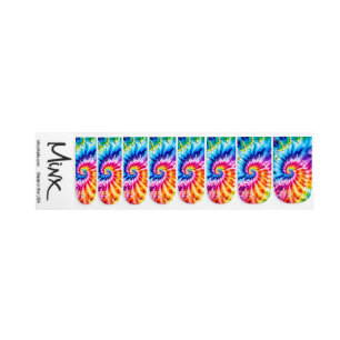 Rainbow Trendy Tie Dye Minx Nail Art