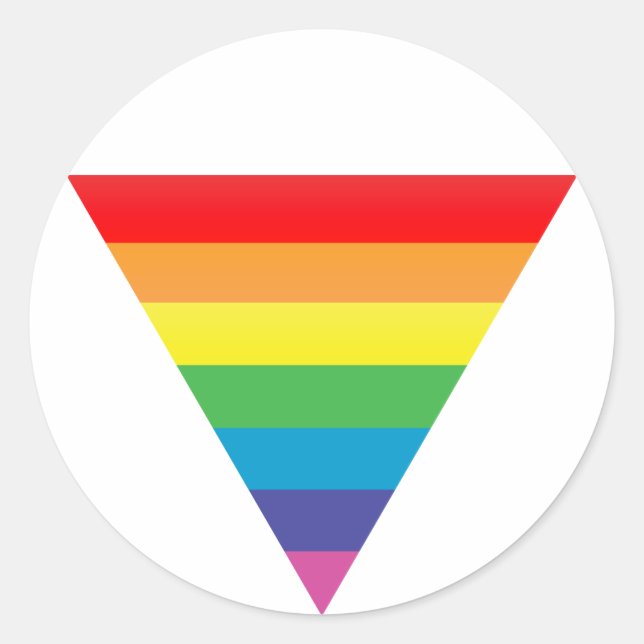 rainbow triangle. classic round sticker (Front)
