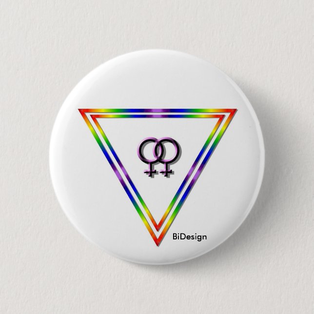 Rainbow Triangle Female/Female Button (Front)
