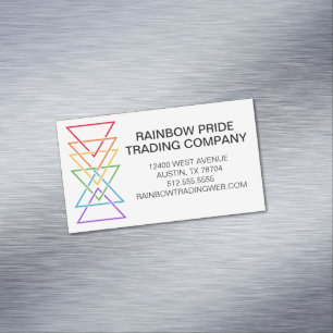 Rainbow Triangle Logo LGBTQ Business Pride Card Magnet