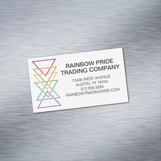 Rainbow Triangle Logo LGBTQ Business Pride Card Magnet (In Situ)