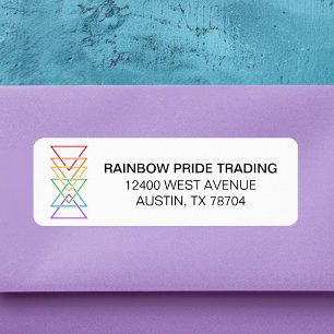 Rainbow Triangle Logo LGBTQ Return Address Label