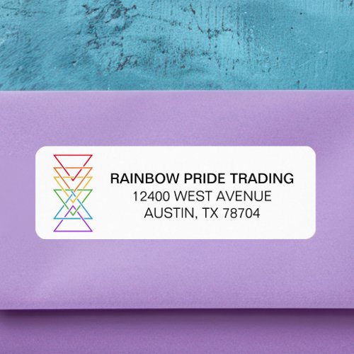 Rainbow Triangle Logo LGBTQ Return Address Label
