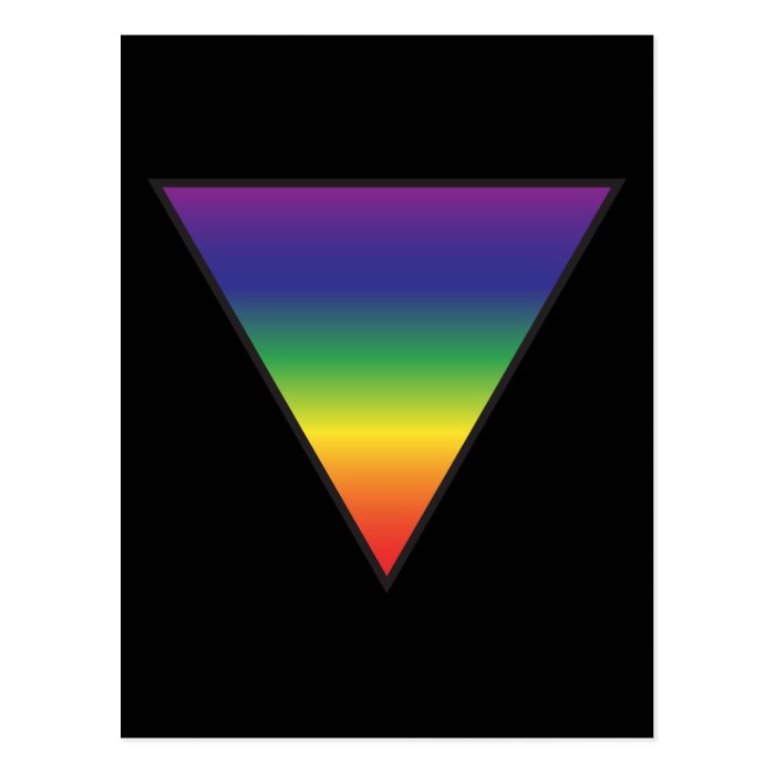 Rainbow Triangle Post Card   Black Background