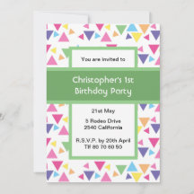 Rainbow Triangles 1st Birthday Green Party