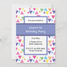 Rainbow Triangles 1st Birthday Party Purple