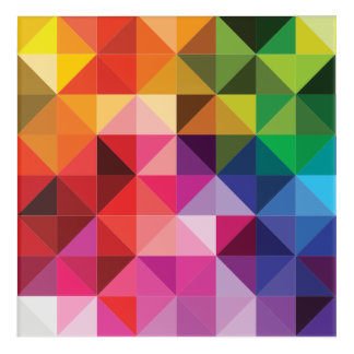 Rainbow Triangles Geometric Modern Acrylic Print