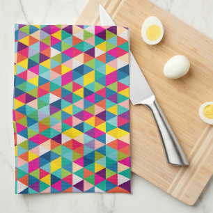 Rainbow Triangles Modern Pattern Kitchen Towel