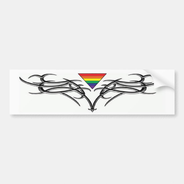 Rainbow Tribal Bumper Sticker (Front)