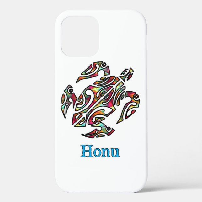 Rainbow Tribal Hawaiian Sea Turtle Case-Mate iPhone Case (Back)