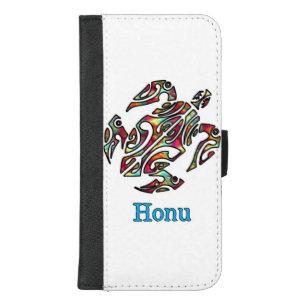 Rainbow Tribal Hawaiian Sea Turtle iPhone 8/7 Plus Wallet Case