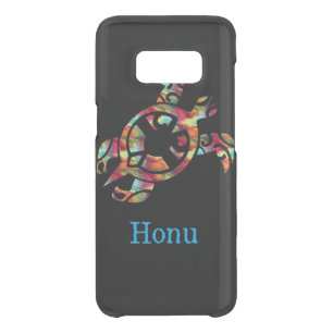 Rainbow Tribal Hawaiian Sea Turtle on Black Uncommon Samsung Galaxy S8 Case