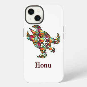Rainbow Tribal Sea Turtle on White iPhone 13 Case
