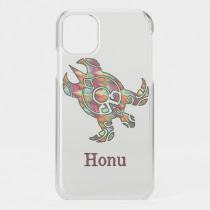Rainbow Tribal Sea Turtle on White Uncommon iPhone 11 Case