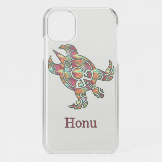 Rainbow Tribal Sea Turtle on White Uncommon iPhone 11 Case