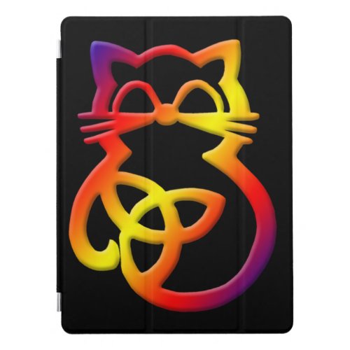 Rainbow Trinity Knot Celtic Cat Apple iPad Cover