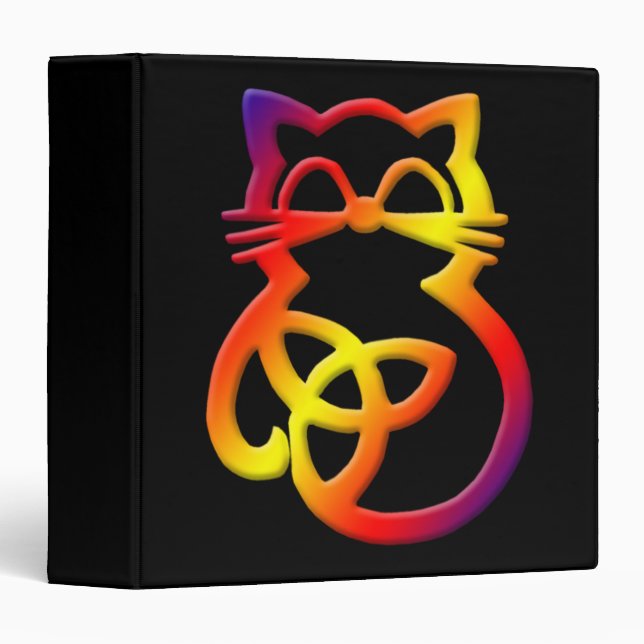 Rainbow Trinity Knot Celtic Cat Binder (Front/Spine)
