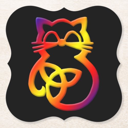Rainbow Trinity Knot Celtic Cat Coasters