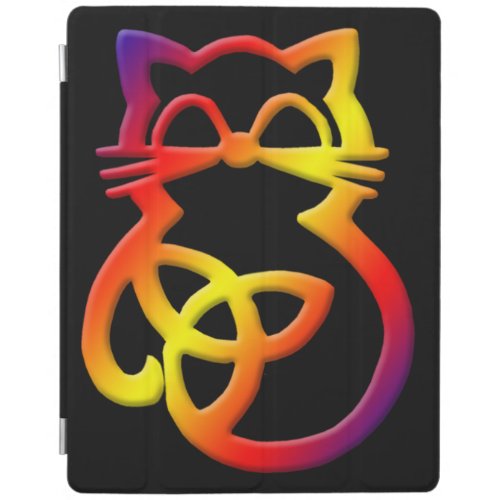 Rainbow Trinity Knot Celtic Cat iPad Smart Cover