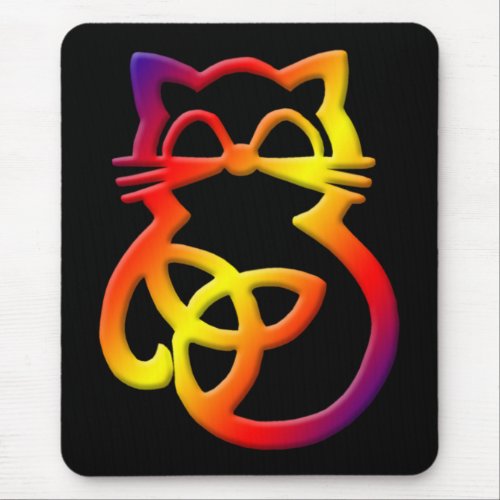 Rainbow Trinity Knot Celtic Cat Mousepad