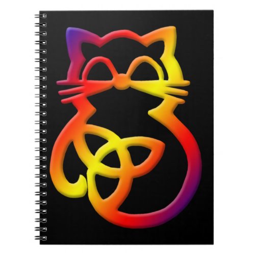 Rainbow Trinity Knot Celtic Cat Notebook