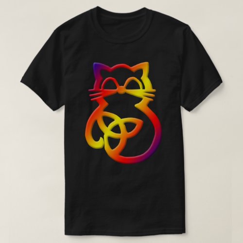 Rainbow Trinity Knot Celtic Cat T Shirt