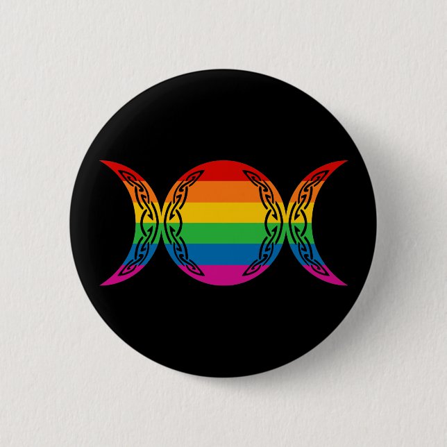Rainbow Triple Goddess Symbol Button (Front)