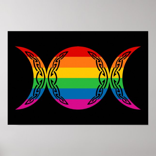 Rainbow Triple Goddess Symbol Poster (Front)