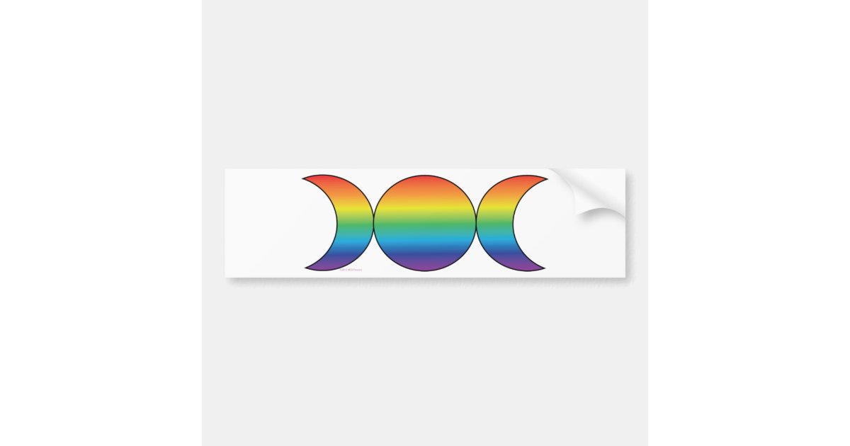 Rainbow Triple Moon Bumper Sticker Zazzle
