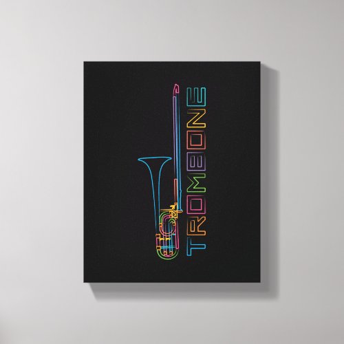 Rainbow Trombone Canvas Print