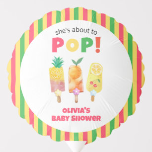 Rainbow Tropical Fruit Ice Cream Pop Baby Shower Balloon
