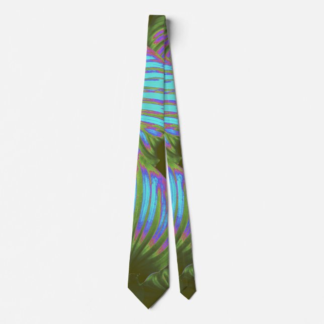 Rainbow Tropical Leaves  Neck Tie (Front)