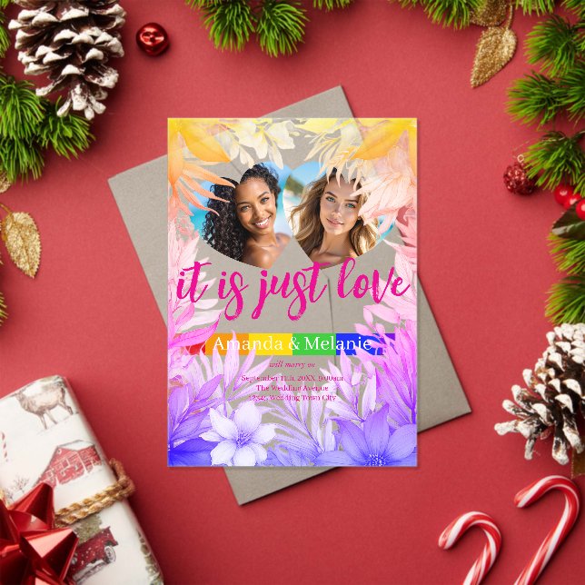 Rainbow & Tropical Wedding Invitation (Insitu (Holiday))