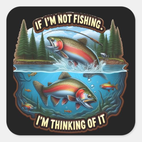 Rainbow Trout A Vibrant Fish Leaps From the Water Square Sticker