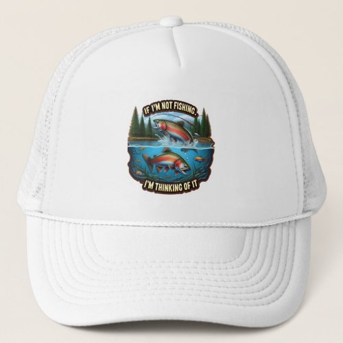 Rainbow Trout A Vibrant Fish Leaps From the Water Trucker Hat