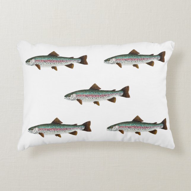 Rainbow Trout Accent Pillow (Front)