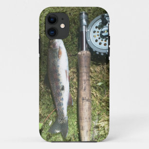 rainbow trout and fly fishing reel iPhone 11 case